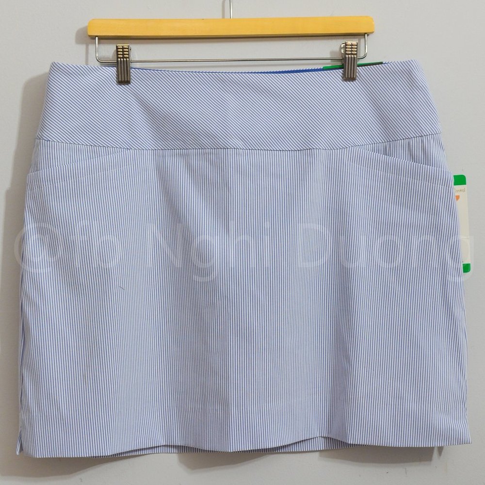 S.C. & CO Ladies' Skort‎ Pull-On, Tummy Control Waistband Blue (Blue/Whit…